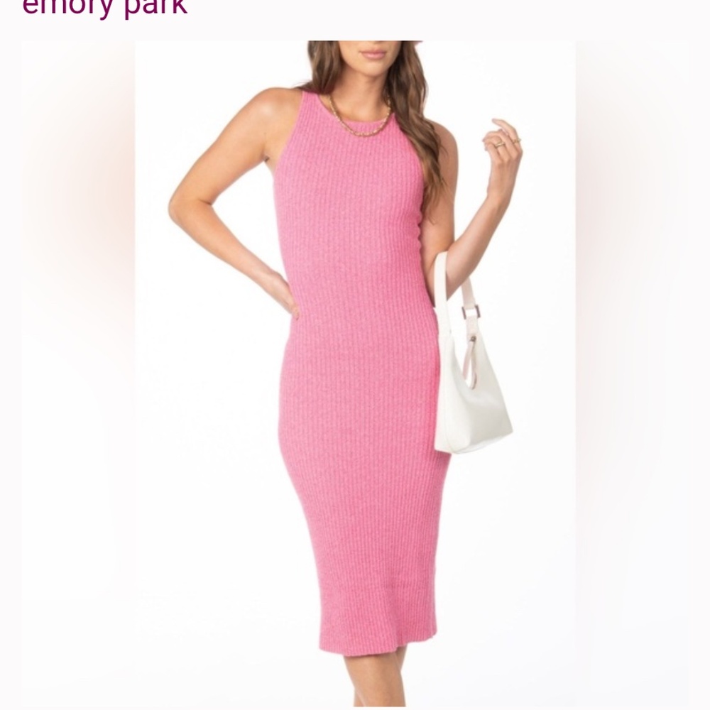 Pink knitted dress